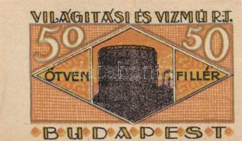 Budapest 1919-25. "Világítási és Vízmű R.T." 20f, 50f, 1K, 2K, 5K, 10K T:I
