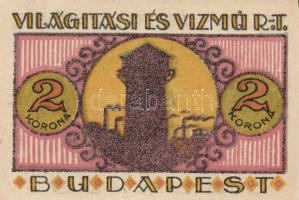 Budapest 1919-25. "Világítási és Vízmű R.T." 20f, 50f, 1K, 2K, 5K, 10K T:I