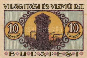 Budapest 1919-25. "Világítási és Vízmű R.T." 20f, 50f, 1K, 2K, 5K, 10K T:I