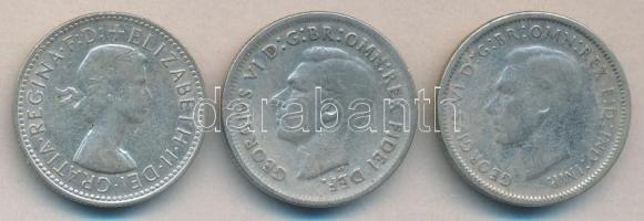Ausztrália 1946,52,61. 1 Sh Ag (3x) T:2-,3
Australia 1946,52,61. 1 Shilling Ag (3x) C:VF,F