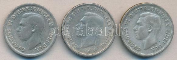 Ausztrália 1946,50,52. 1 Sh Ag (3x) T:2-,3
Australia 1946,50,52. 1 Shilling Ag (3x) C:VF,F