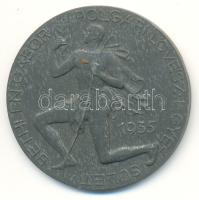 1935. "Bethlen Gábor-Polgári Lövészegyesület" fém plakett (41mm) T:2