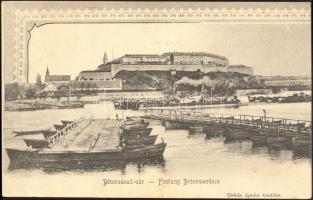 Újvidék Pétervárad Castle, steamship, pontoon bridge