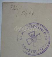 1941 Nemzetvédelmi Kereszt adományozó okirat jó állapotban