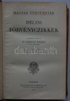Magyar törvénytár. Corpus Juris Hungarici. 1912. évi törvények pótlásokkal. Bp., 1913, Franklin-Társulat. Aranyozott gerincű félbőr kötésben