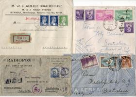 1939-1952 4db légipostalevél Pozsonyba (ajánlott)