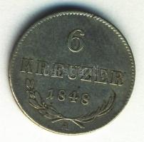 Ausztria 1848A 6Kr Ag T:3+ Austria 1848A 6 Kreuzer Ag C:F+