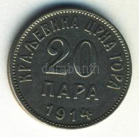 Montenegro 1914. 20P T:2 Montenegro 1914. 20 Para C:XF