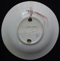 1981 Simó jelzéssel: egyedi mintázatú kézzel festett dísztányér d: 30cm