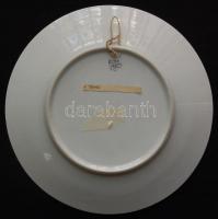 1978 Simó jelzéssel: Távol. Egyedi mintázatú kézzel festett dísztányér d: 24,5cm