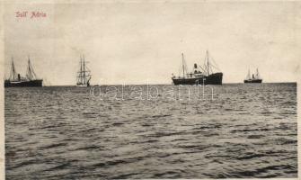 Steamships in the sea