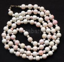 Antik csiszolt korall nyaklánc ezüst szerelékkel / Atique coral necklace 80 cm 70g