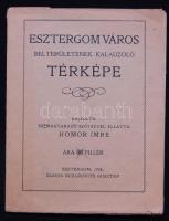 cca 1900 Homor Imre: Esztergom város belterületének kalauzoló térképe (szakadásokkal) 50x30 cm