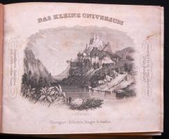 Das Kleine Universum. Ein Bildwerk in interessanten Ansichten. I.-IV. Bände. Komplett sorozat. A 4 db címlapkép kivételével minden metszet hiányzik, de a többi oldal megvan. Korabeli aranyozott gerincű egészbőr kötésben. / Except for the 4 cover pictures the engravings are missing, but the text is complete. In leather binding. Stuttgart, J. Scheible, 1840-1842.