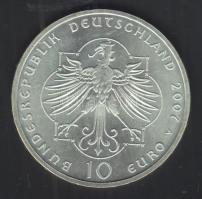 Németország 2007. 10&#8364; Ag "Árpád-házi Szent Erzsébet" T:2 Germany 2007. 10 Euro Ag "Elisabeth of Hungary (Thüringen)" C:XF