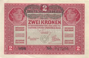 1913-20. 20f + 50f + 2K vízszintes D.Ö.felülnyomással + 10K + 20K vízszintes D.Ö. felülnyomással T:I...