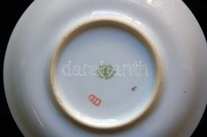 cca 1920 Alt-Wien Victoria porcelán festett teáskészlet 6 db csésze és alátét hibátlan állapotban / ...