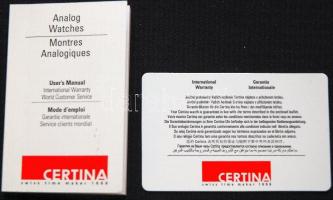 Svájci Certina márkájú automata önfelhúzós naptáros férfi karóra, eredeti sérült díszdobozban, kézik...