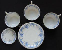 Zsolnay pót tétel: 3db teás csésze, 6db teás csészealj, 1db kávés csészealj, háború előtti kézzel fe...