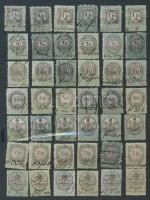 84 régi magyar okmánybélyeg 2 berakólapon