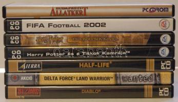 6db számítógépes játék (Harry Potter, Fifa Football 2002, Delta Force, stb.) és egy bemutató CD a Budapesti Állatkertről