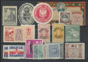 25 db lengyel okmánybélyeg, segélybélyeg, konzuli bélyeg, levélzáró