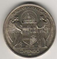 1939. "Horthy" 5P ezüst T:2+