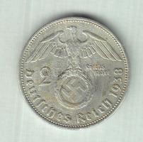 Német 3. Birodalom 1938A 2M Ag "Hindenburg" T:2-/3 German Third Reich 1938A 2 Marks Ag "Hindenburg" C:VF/F