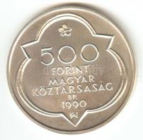 1990. 500Ft Ag "Mátyás király Buda látképe" T:BU