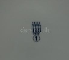 cca 1930 Virágmintás, pajzspecsétes Zsolnay étkészlet mély és lapos tányér 6-6 darab. süteményes tán...