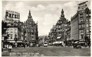 Antwerp, Teniers square, Leys street, automobile, tram