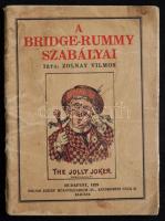 Zolnay Vilmos: A bridge-rummy szabályai. Dedikált! Bp., 1929. Tolnai József műantiquarium 52p.