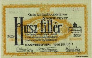Nagymegyer/ Hadifogolytábor 1916. 20f T:I