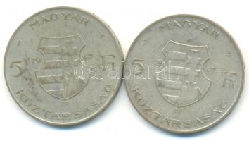 1947. 5Ft Ag "Kossuth" (2x) T:3
