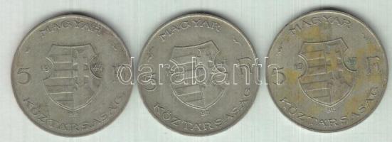 1947. 5Ft Ag "Kossuth" (3x) T:2-,3