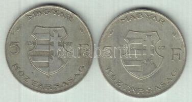 1947. 5Ft Ag "Kossuth" (2x) T:3