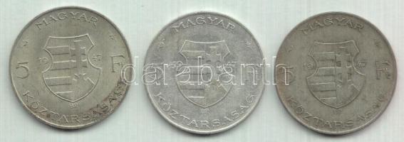 1947. 5Ft Ag "Kossuth" (3x) T:2-,3