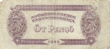 1944. 1P, 2P, 5P, 10P, 20P, 50P, 100P " A Vöröshadsereg Parancsnoksága" sor T:II,III,III-