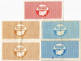 Bulgária 1975. "Corecom" Deviza-Bón 0,10L (2x), 1L (2x), 10L T:II,II/III RR!! Benne lemezh...