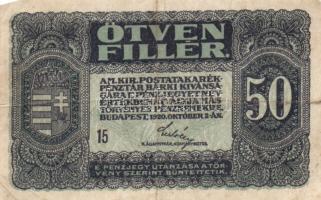 1920. 20f + 50f + 1K + 2K "2ab" + 10K + 20K (2x) színváltozatok T:II,II-