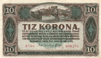 1920. 20f + 50f + 1K + 2K "2ab" + 10K + 20K (2x) színváltozatok T:II,II-