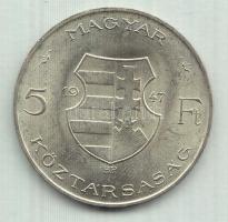 1947. 5Ft Ag "Kossuth" T:2 ph.