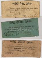 Rozsnyó 1860. 5Kr,25Kr "vastag szám"! 50kr "vastag szám" R! T:III,III/IV
