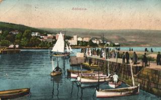 Abbazia, port, ships (EB)