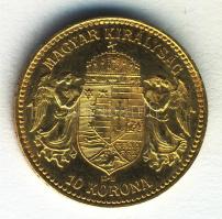 1912KB. 10K Au 3.38g T:2 apró ph. Hungary 1912. 10 Korona Au &quot;Franz Joseph&quot; Kremnitz (3.38g) C:XF tiny edge error