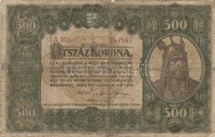 1902. 1000K "Deutschösterreich" felülbélyegzéssel + 1919. 5K "Osztrák-Magyar Bank...&...