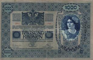 1902. 1000K "Deutschösterreich" felülbélyegzéssel + 1919. 5K "Osztrák-Magyar Bank...&...