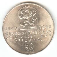 Csehszlovákia 1968. 50K Ag &quot;Népköztársaság 20 éves&quot; T:1- Czechoslovakia 1968. 50 Korun Ag &quot;20th Anniversary Peoples Republic&quot; C:AU