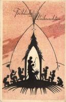 Christmas card, Bethlehem silhouette, Ideal 162. (EB)