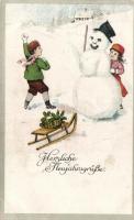 New year, snowman and kids (EB)